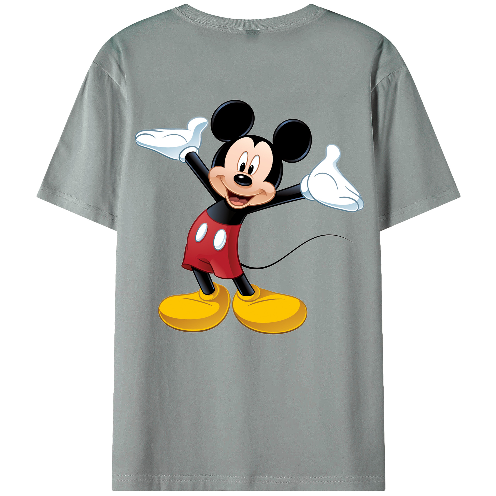 （画像用） ミッキーマウス Mickey Mouse 綿100％ メンズ半袖Tシャツ（バックプリント） 通気性